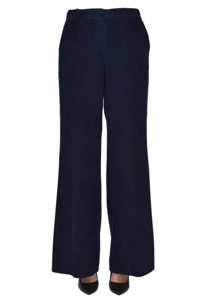 Kiltie Corduroy Trousers In Navy Blue