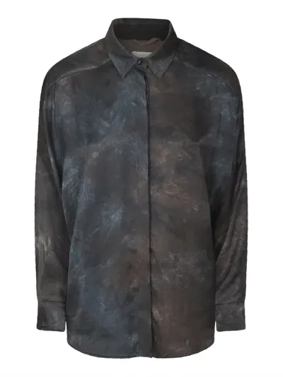 Kiltie Tie-dye Shirt In Avio/brown