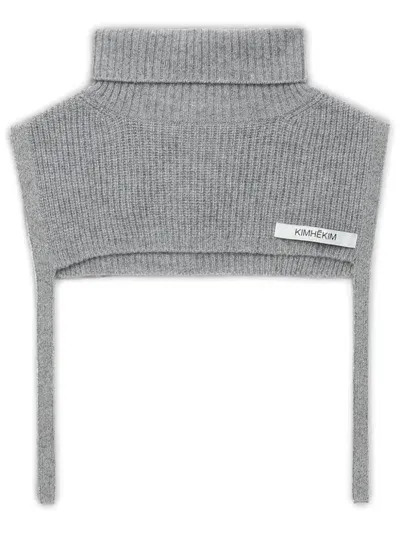 Kimhēkim Logo-appliqué Roll-neck Scarf In Grey