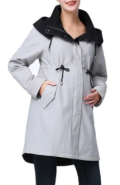 Kimi And Kai Aino Water Repellent Maternity Parka With Removable Hood In Gray