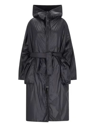 Kimo No-rain Maxi Hooded Down Jacket In Black  