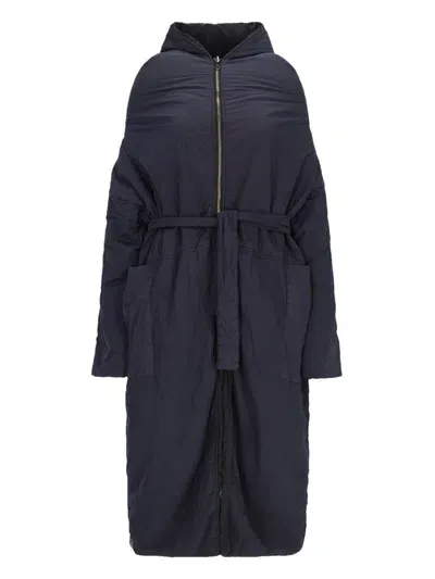 Kimo No-rain Maxi Hooded Down Jacket In Blue