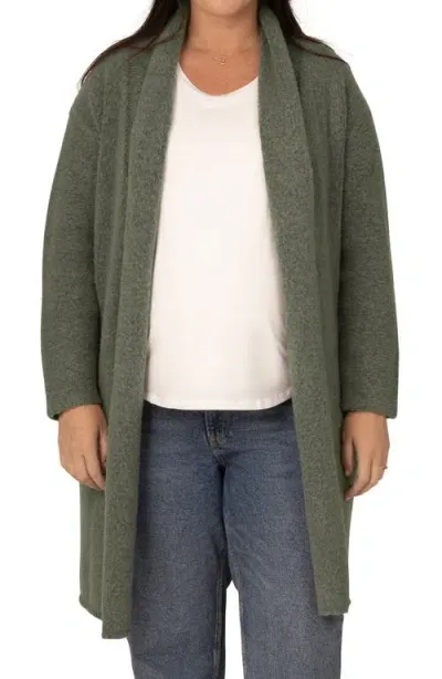 Kindred Bravely Chloe Fuzzy Oversize Cardigan In Thyme