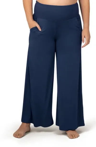 Kindred Bravely Wide Leg Maternity Pants In Navy