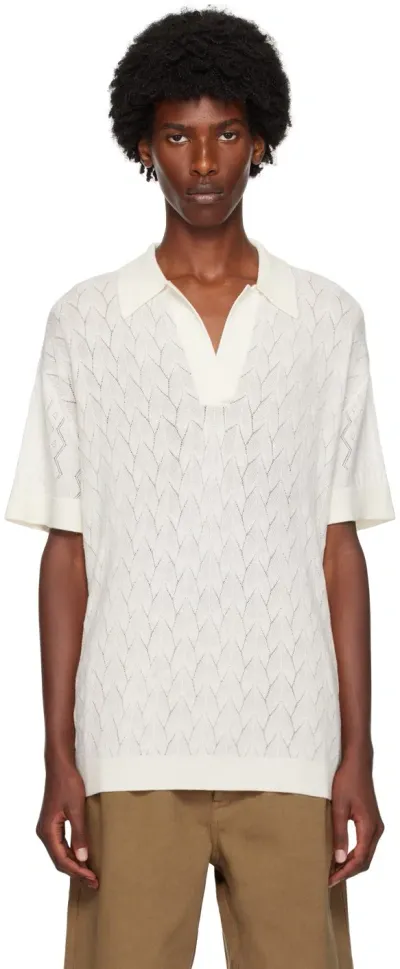 King & Tuckfield Off-white Lightweight Polo In Vanilla Ice