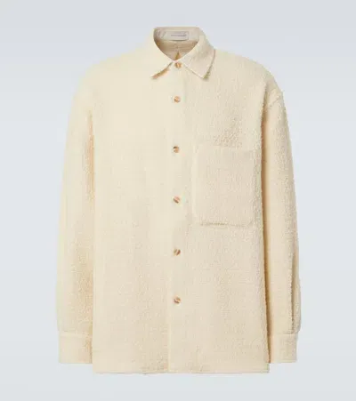 King & Tuckfield Wool And Cotton Overshirt In White