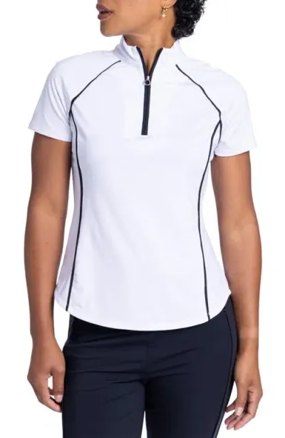 Kinona Complete Athlete Quarter Zip Golf Top In White