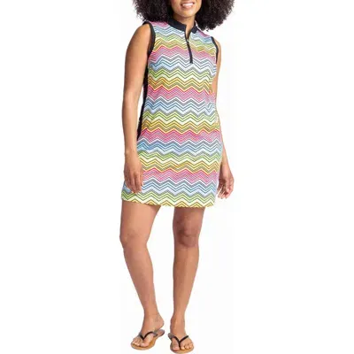 Kinona Headed To 19 Sleeveless Quarter Zip Golf Dress In Summer Herringbone