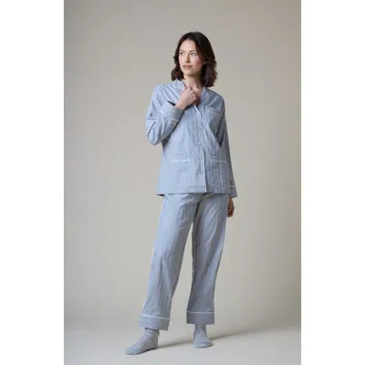 Kip. Kip Premium Cotton Pajama Set In Dove Grey