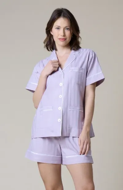 Kip. Kip Premium Cotton Short Set In Lavender