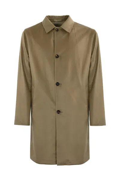 Kired Reversible Peak  Coat In Beige