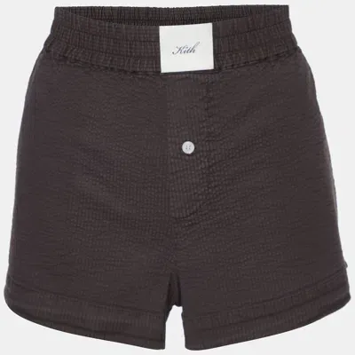 Pre-owned Kith Coffee Brown Seersucker Cotton Shorts S