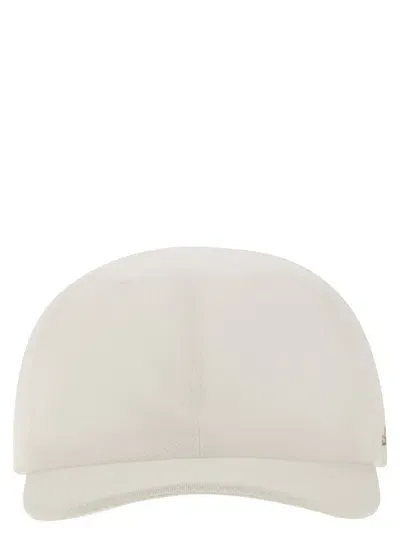 Kiton Cotton Baseball Cap In White