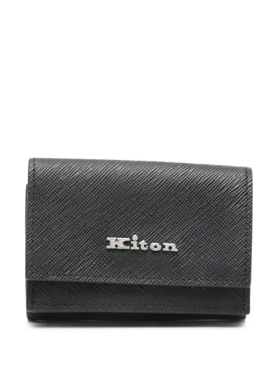 Kiton Logo-plaque Wallet In Black