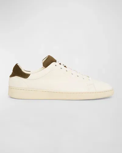 Kiton Men's Bicolor Leather Low-top Sneakers In Grn