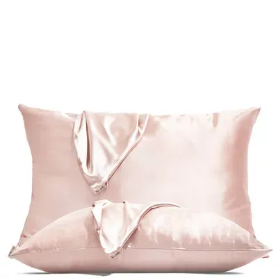 Kitsch Holiday Satin Pillowcase Duo - Blush In White