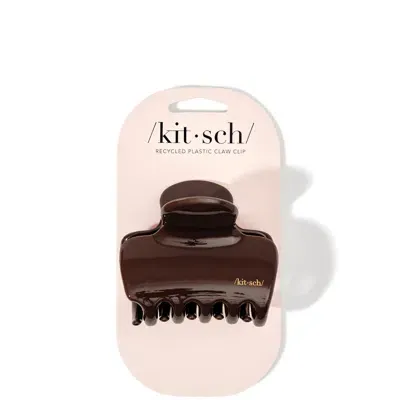 Kitsch Recycled Plastic Puffy Claw Clip - Chocolate 20g In White