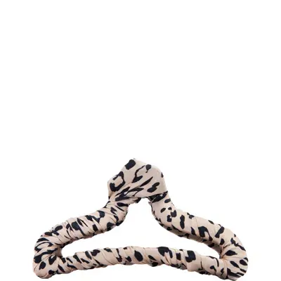 Kitsch Satin Wrapped Claw Clip - Leopard In White