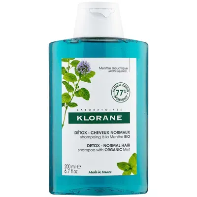 Klorane Detox Shampoo With Organic Aquatic Mint 200ml In White