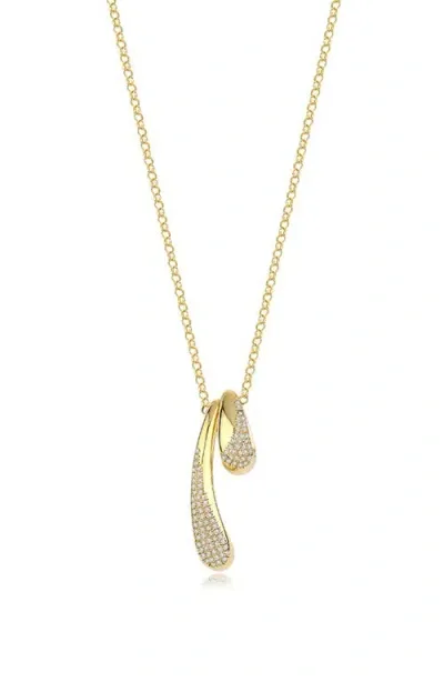 Kloto Snuggle Diamond Double Pendant Necklace In Gold