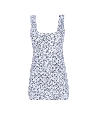 Knitel Reflective Couture Mini Dress In White