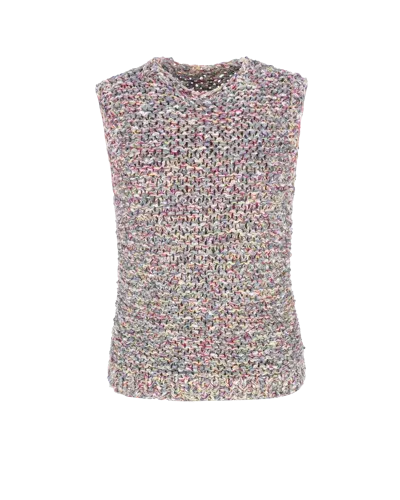 Knitel Reflective Couture Top In Cloud Grey