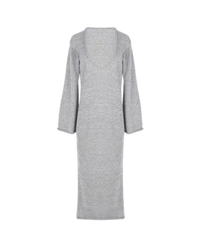 Knitel Reflective Maxi Dress In Silver