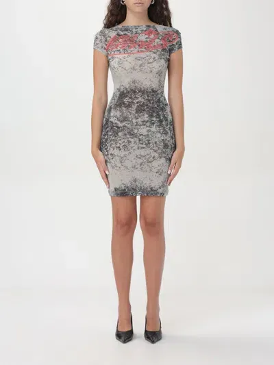 Knwls Turbo Logo-print Dress In Grey