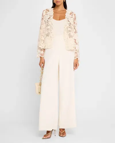 Kobi Halperin Elian Open-front Floral Lace Jacket In Opal