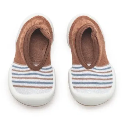 Komuello Babies'  Toddler Sock Shoes Flat In Brown Stripe