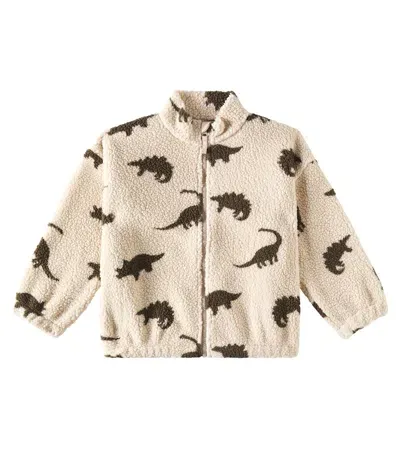 Konges Sløjd Kids' Jody Printed Teddy Jacket In Dino Silhouette