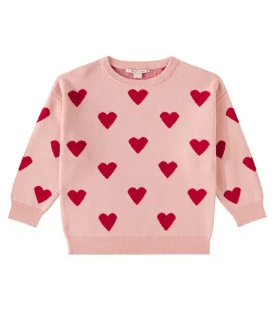 Konges Sløjd Kids' Lapis Jacquard Cotton Sweater In Pink