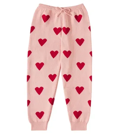 Konges Sløjd Kids' Lapis Knitted Cotton Sweatpants In Mellow Rose