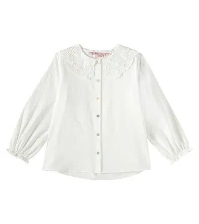 Konges Sløjd Kids' Rilla Cotton Blouse In Optic White