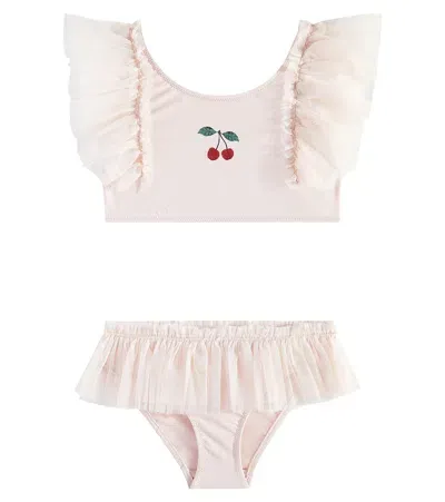 Konges Sløjd Kids' Ruffled Tulle Bikini In Pink