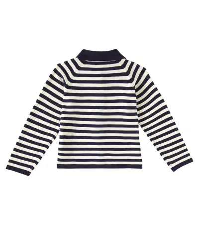 Konges Sløjd Kids' Venton Striped Cotton Cardigan In Navy Stripe