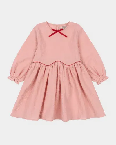 Konges Slojd Kids' Girl's Ava Bow Dress In Mellow Rose