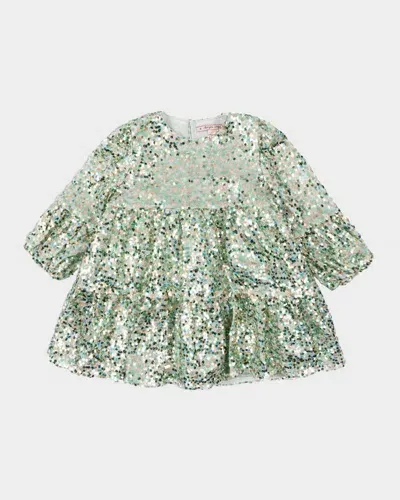 Konges Slojd Kids' Girl's Lila Sequin Dress In Green