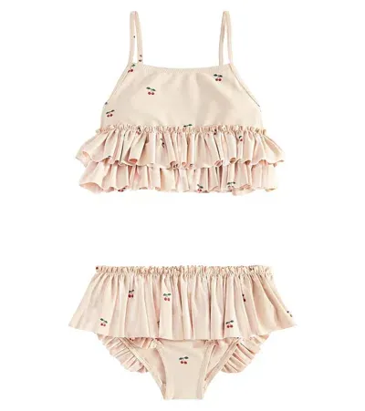 Konges Slojd Kids' Manuca Printed Ruffled Bikini In Pink