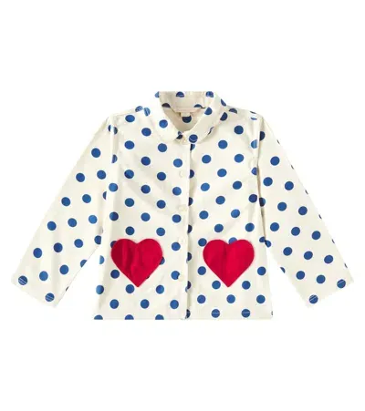 Konges Slojd Kids' Nola Polka-dot Cotton Jacket In White