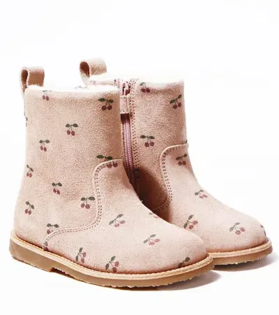 Konges Slojd Kids' Pippi Leather Boots In Pink