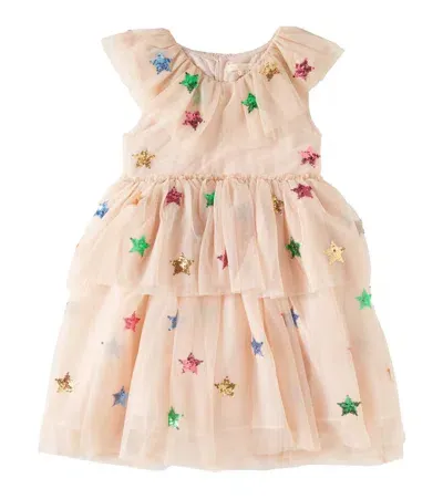 Konges Slojd Kids' Yvonne Sequined Tulle Dress In Pink