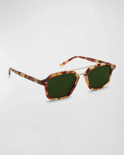 Krewe Colton Acetate Aviator Sunglasses In Brown