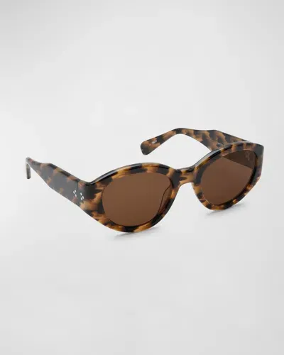 Krewe Lucy Acetate Oval Sunglasses In Venezia