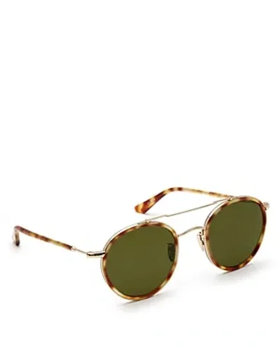 Krewe Porter Round Sunglasses, 50mm In Brown/green Polarized Solid