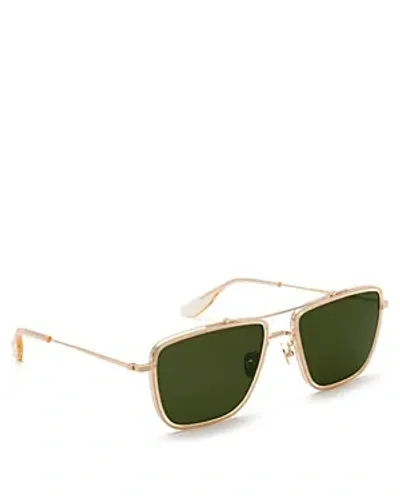 Krewe Vail Aviator Sunglasses, 56mm In Gold/green Mirrored Solid