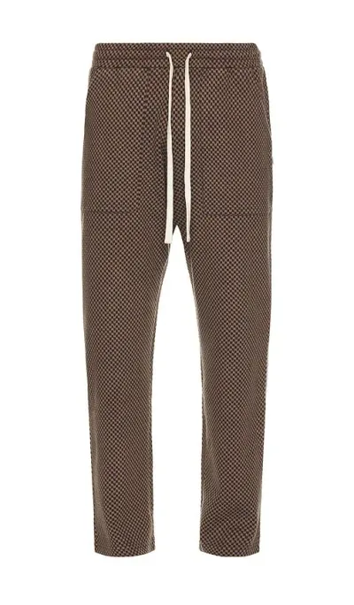 Krost Chevron Jacquard Knit Pants In Tan