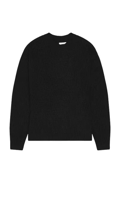 Krost Chunky Cotton Crewneck Sweater In Black