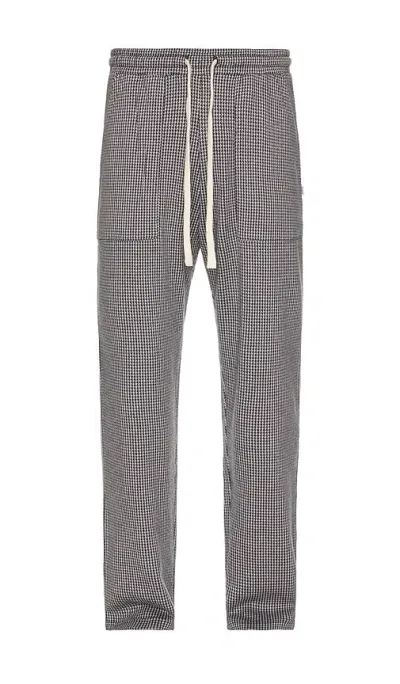 Krost Houndstooth Jacquare Cotton Blend Knit Drawstring Pants In Grey