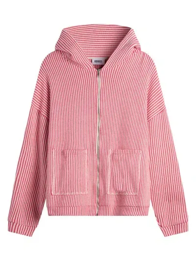 Krost Men's Striped Knit Zip Hoodie In Cactus Flower